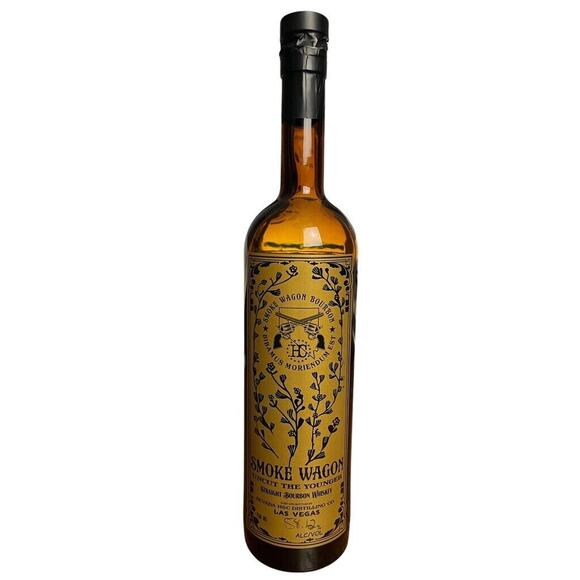 Smoke Wagon Empty Bottle Straight Bourbon Whiskey 750ML Brown Collector Man Cave - Picture 1 of 11